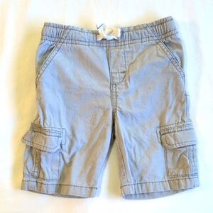 carter's light gray cotton twill cargo shorts with drawstring 24 months baby boy